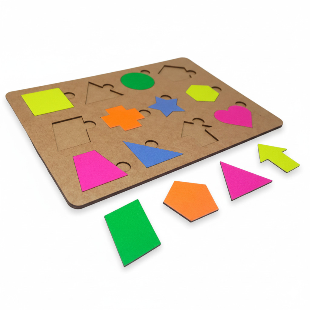 Brinquedo Educativo Tabuleiro Formas Geométricas Cores Neon Cognitivo Alfabetização Reforço Escolar em Oferta na Shopee