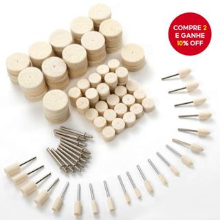 Kit de Roda de Polimento de Lã Feltro - 80 Acessórios para Ferramentas Rotativas com Haste de 1/8 para Polimento de em Oferta na Shopee