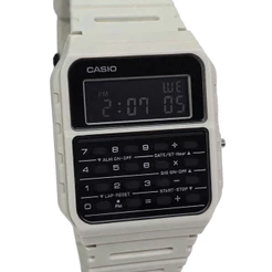 Relógio Casio Digital Calculadora 2 em 1 Off-White CA-53WF-8BDF