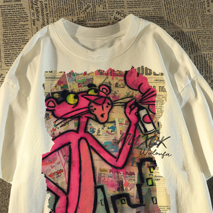 Camiseta Masculina Premium em Algodão Blusa Unissex Plus Size Estampada com Pantera Camisa Anime Desenho