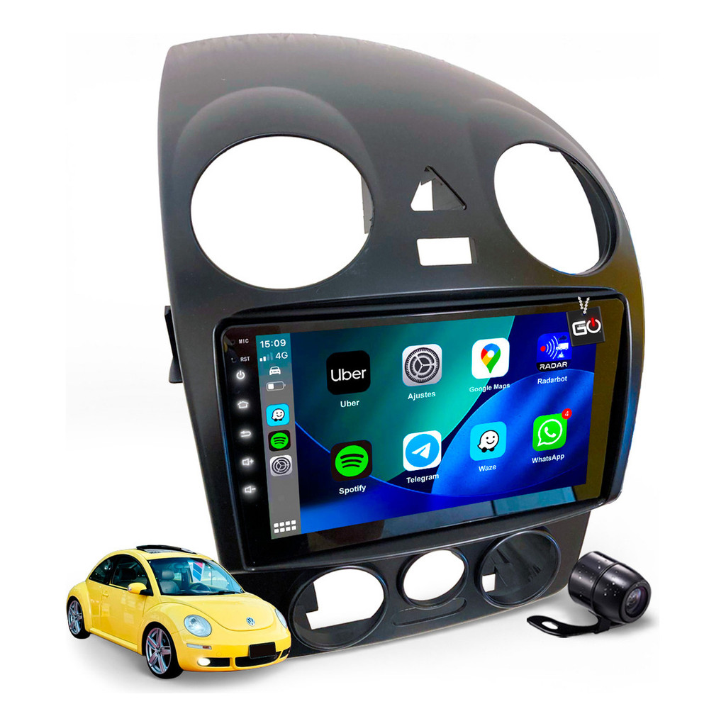Central Multimídia Mp10 New Beetle Waze Carplay Android Auto