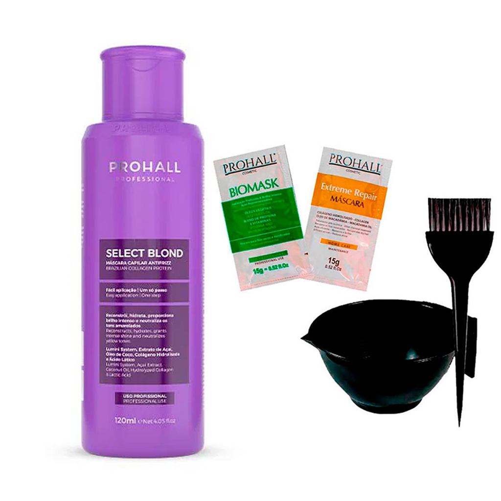 Alisante Capilar Select Blond Prohall 120ml +Cumbuca e Sachês