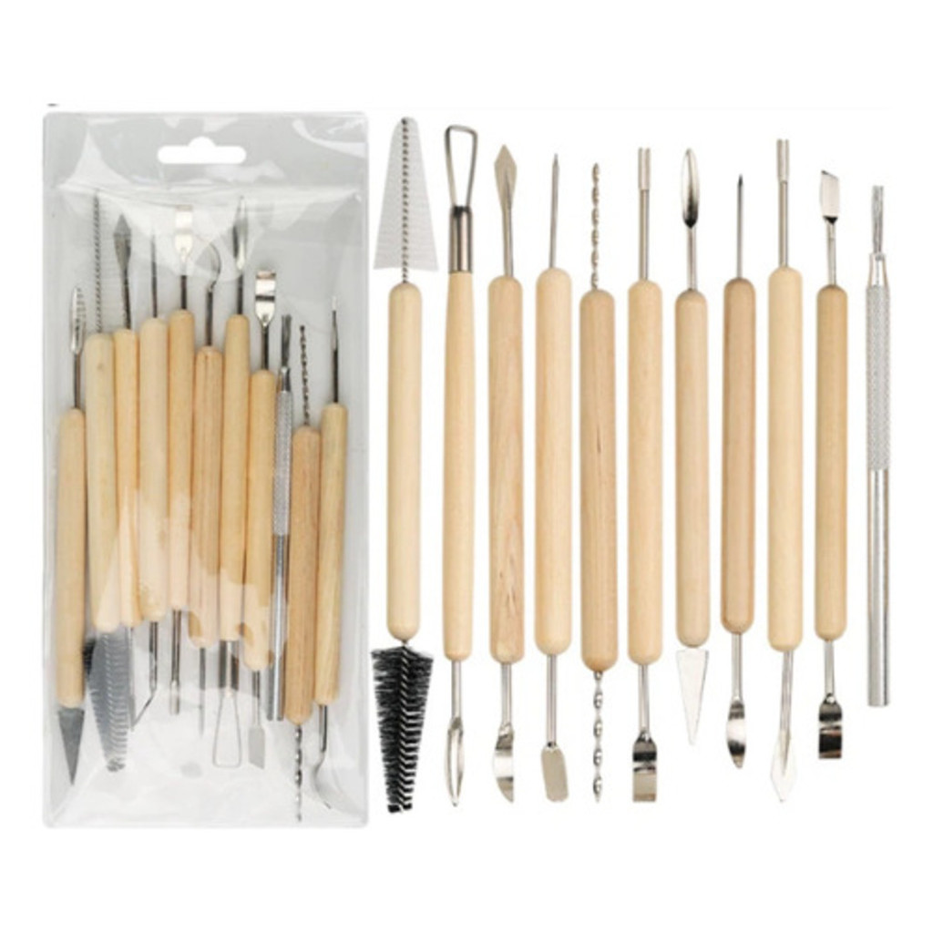 Kit 11 Ferramentas Esculpir Cerâmica Argila Biscuit Modelagem Artesanato Profissional