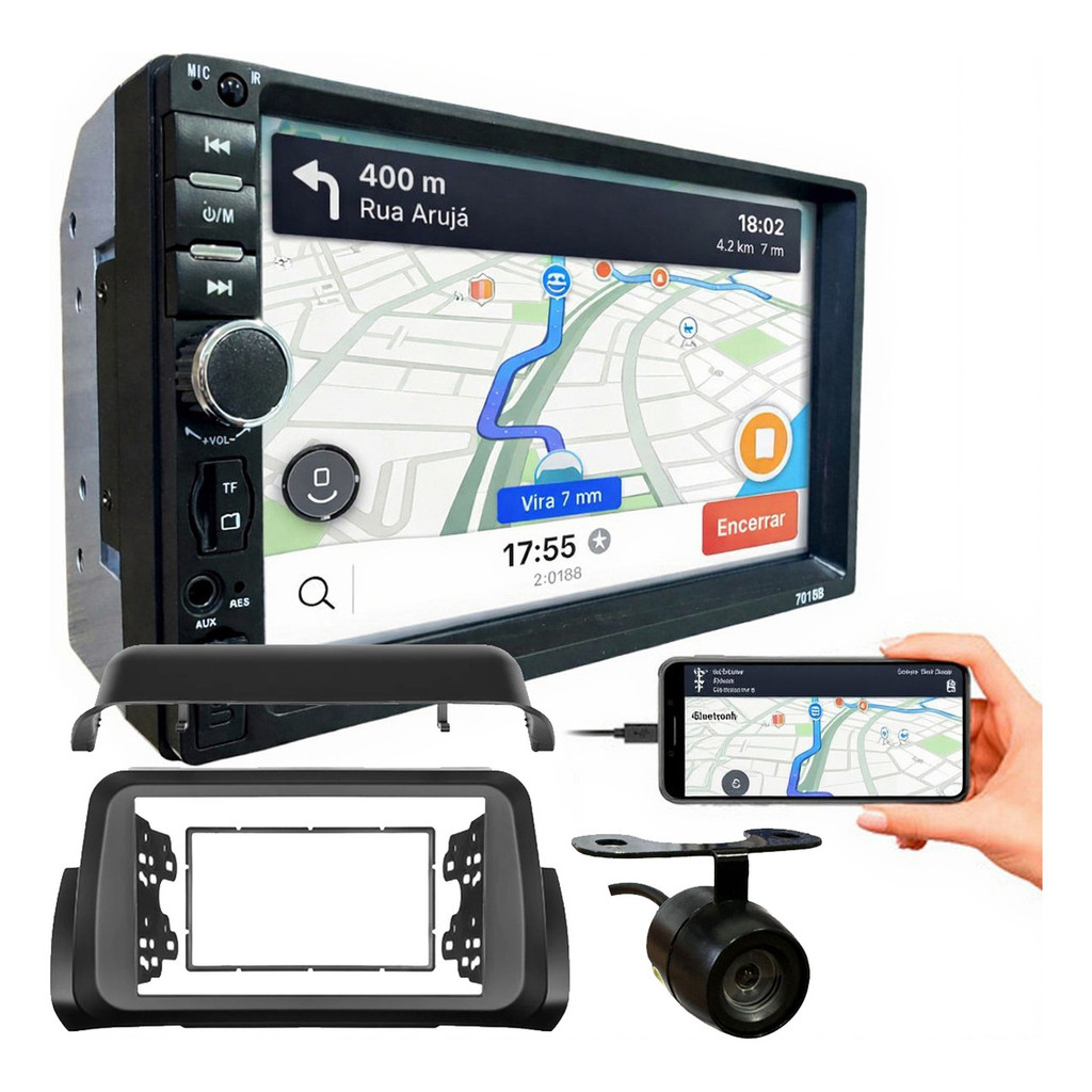 KIT CENTRAL MULTIMIDIA MP5 7 POL CÂMERA DE RÉ FIAT ARGO 2018 A 2020 em Oferta na Shopee