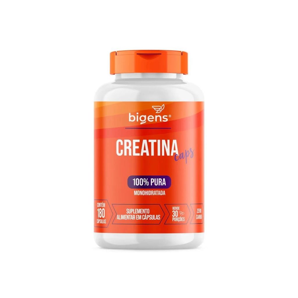 Creatina Caps 100% Pura Monohidratada - 180 Cápsulas - Bigens