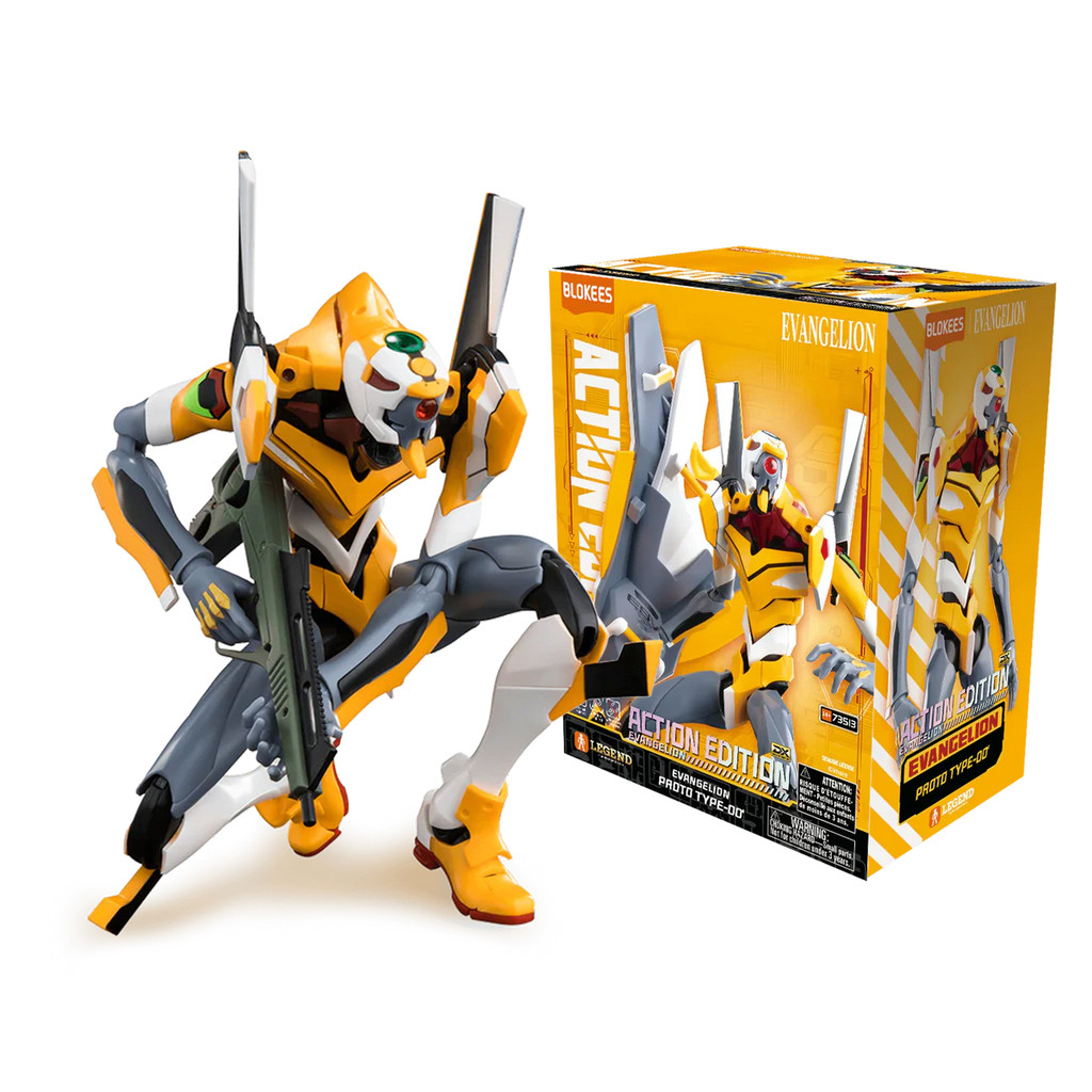 Boneco Articulado Montável Blokees Evangelion Action Edition Proto Type 00 Colecionável Model Kit