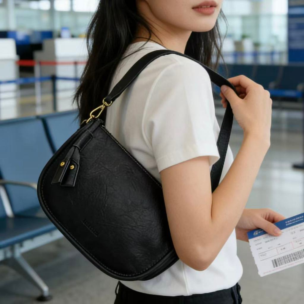 Bolsa De Couro PU Encerado Com Óleo Estilo Bolsa De Sela Bolsa De Ombro Transversal Feminina T309  AMY