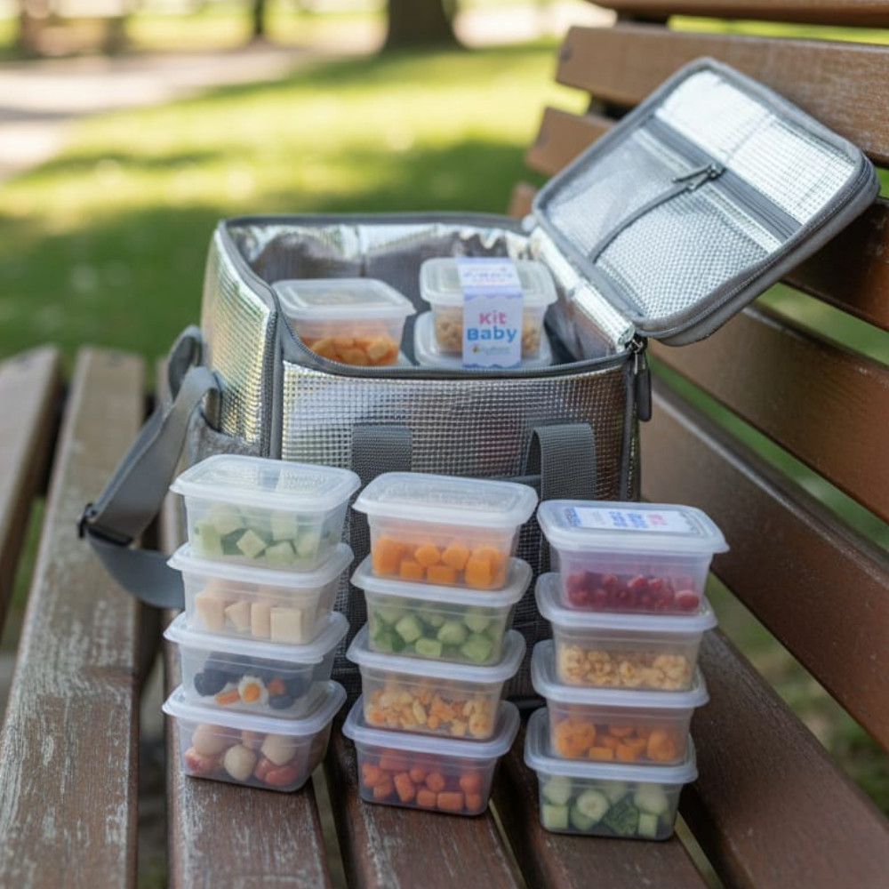 Kit 12 Potes Baby 270ml Plástico Transparente para Armazenar Papinhas e Frutas em Oferta na Shopee