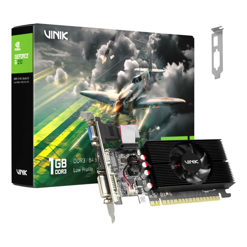 Placa De Vídeo Nvidia Geforce G210 1gb Ddr3 64 Bits Vinik - REEMBALADO