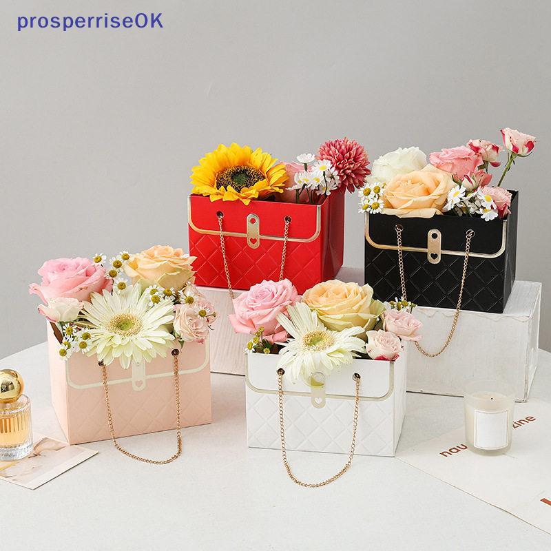 [newpros] Caixa De Flores Do Dia Dos Namorados Com Alça Bolsa De Presente Retangular Moderna Cesta Portátil [pubr]