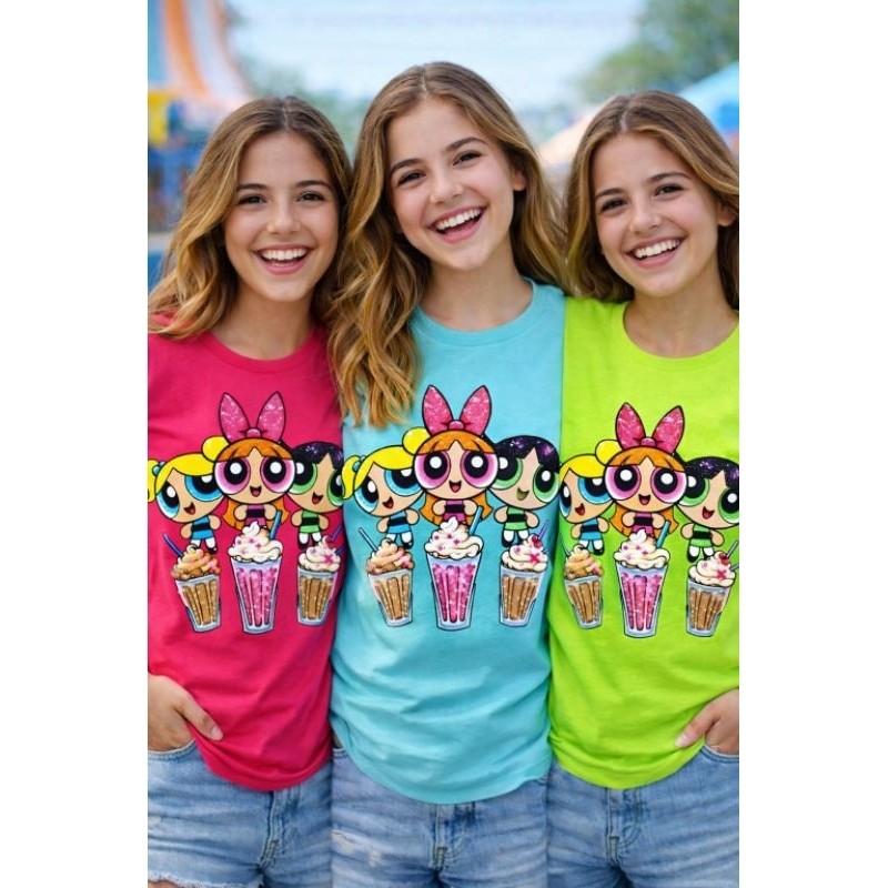 Camiseta Meninas Superpoderosas Feminina | Blusinha Cartoon Estilosa Camisa Jovem Trend TikTok