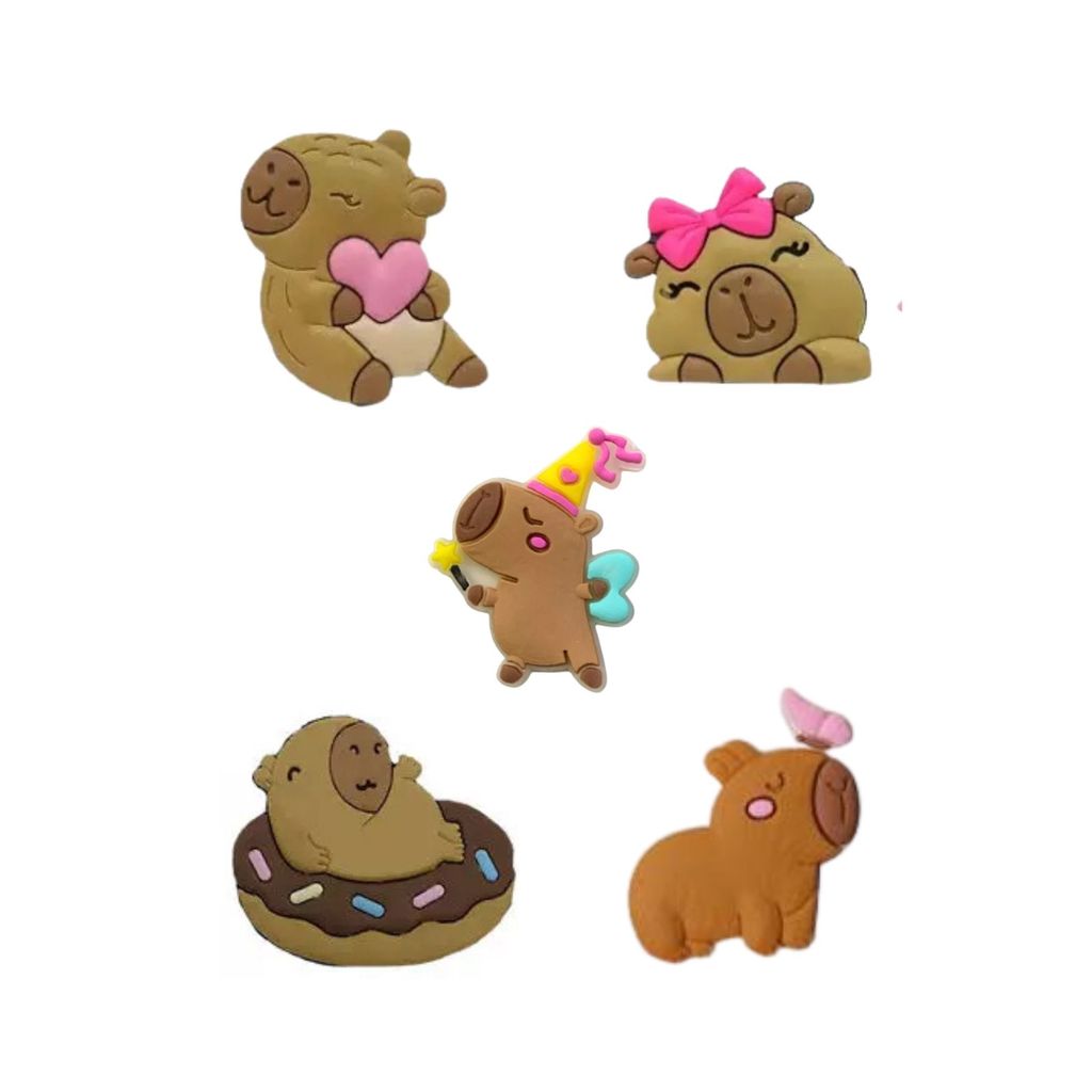 10 Apliques emborrachados Capivara fofa variados capibara enfeite para lapis e canetas em Oferta na Shopee