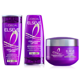Kit Elseve Colageno Lifter Shampoo 200ml+Condicionador 200ml+Máscara 300g-Lançamento L'Oréal Paris em Oferta na Shopee