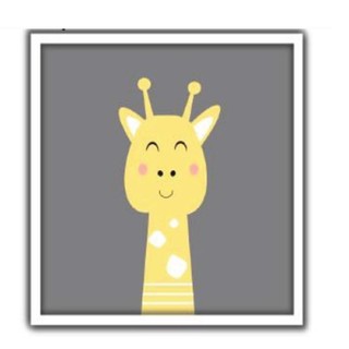 Quadro Decorativo Infantil Girafa Girafinha Para Quarto Bebe Safari Animais Coloridos Criança Menino Menina