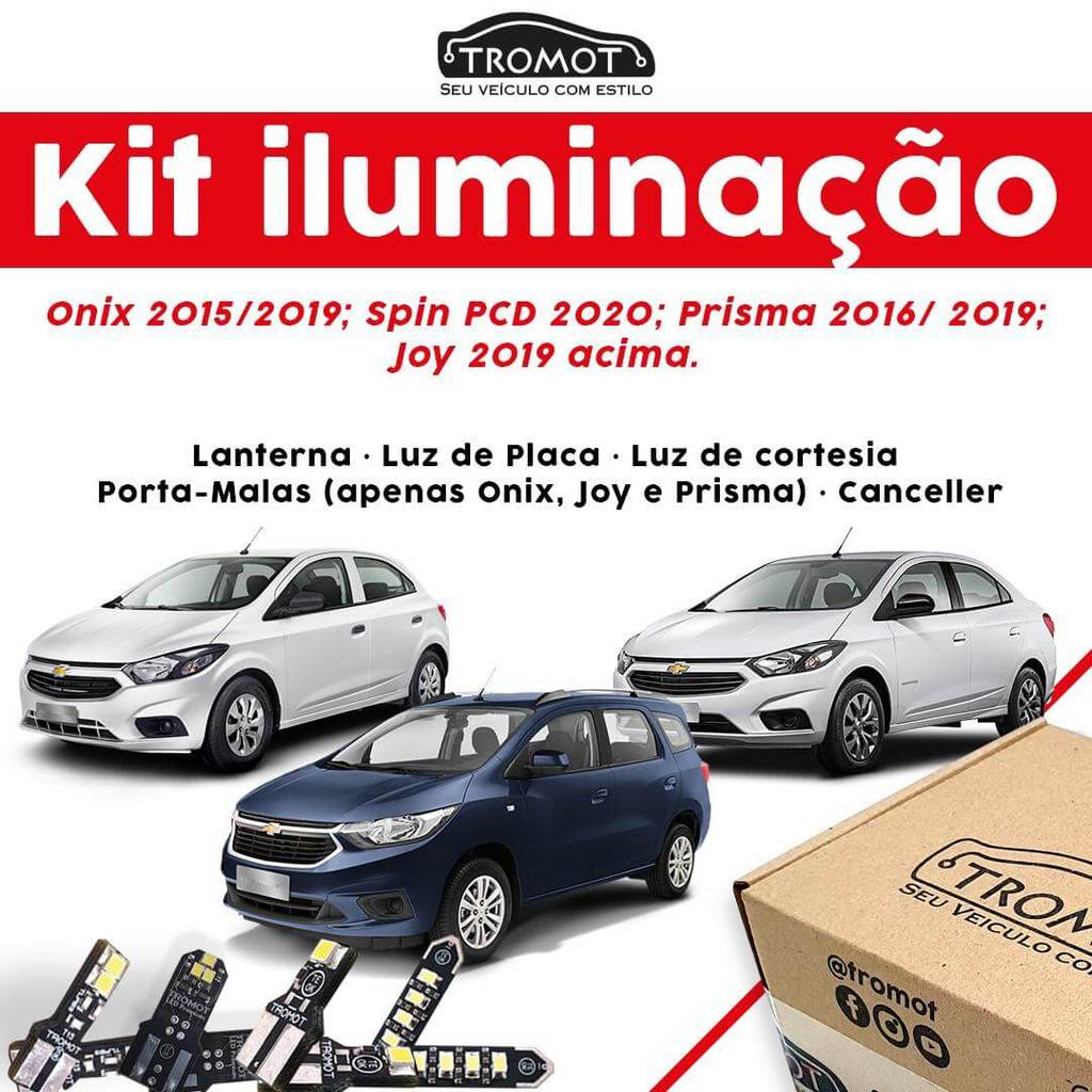 Kit Iluminação GM Onix, Prisma, Joy e Spin PCD