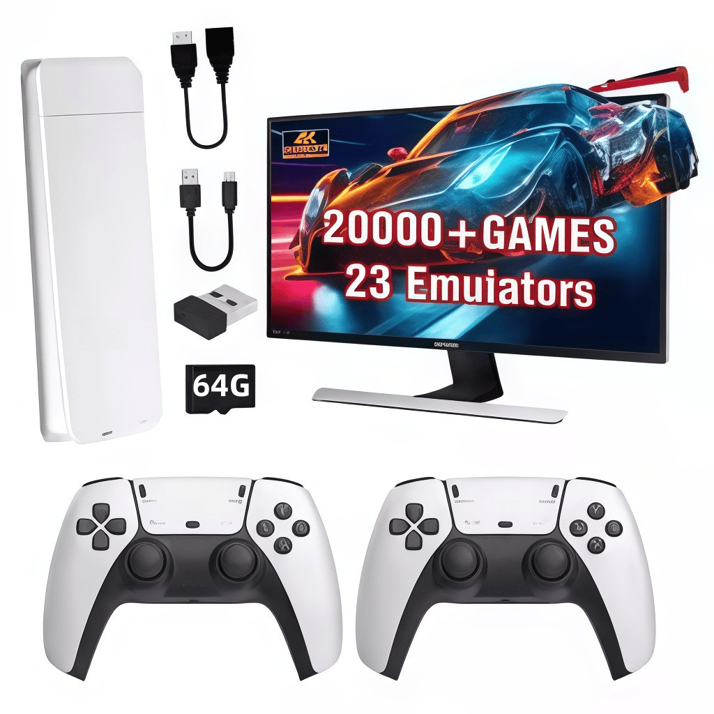 2025 NOVO Vídeo Game Stick M15 Pro 4k 64gb Hdmi Com 2 Controles Se Fio +20mil Jogos