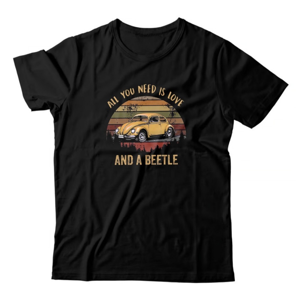 Camiseta Camisa Algodão T-shirt Camisa Camiseta Masculina Feminina   Preta Algodão Básica Casual Amor e Fusca Classicos 