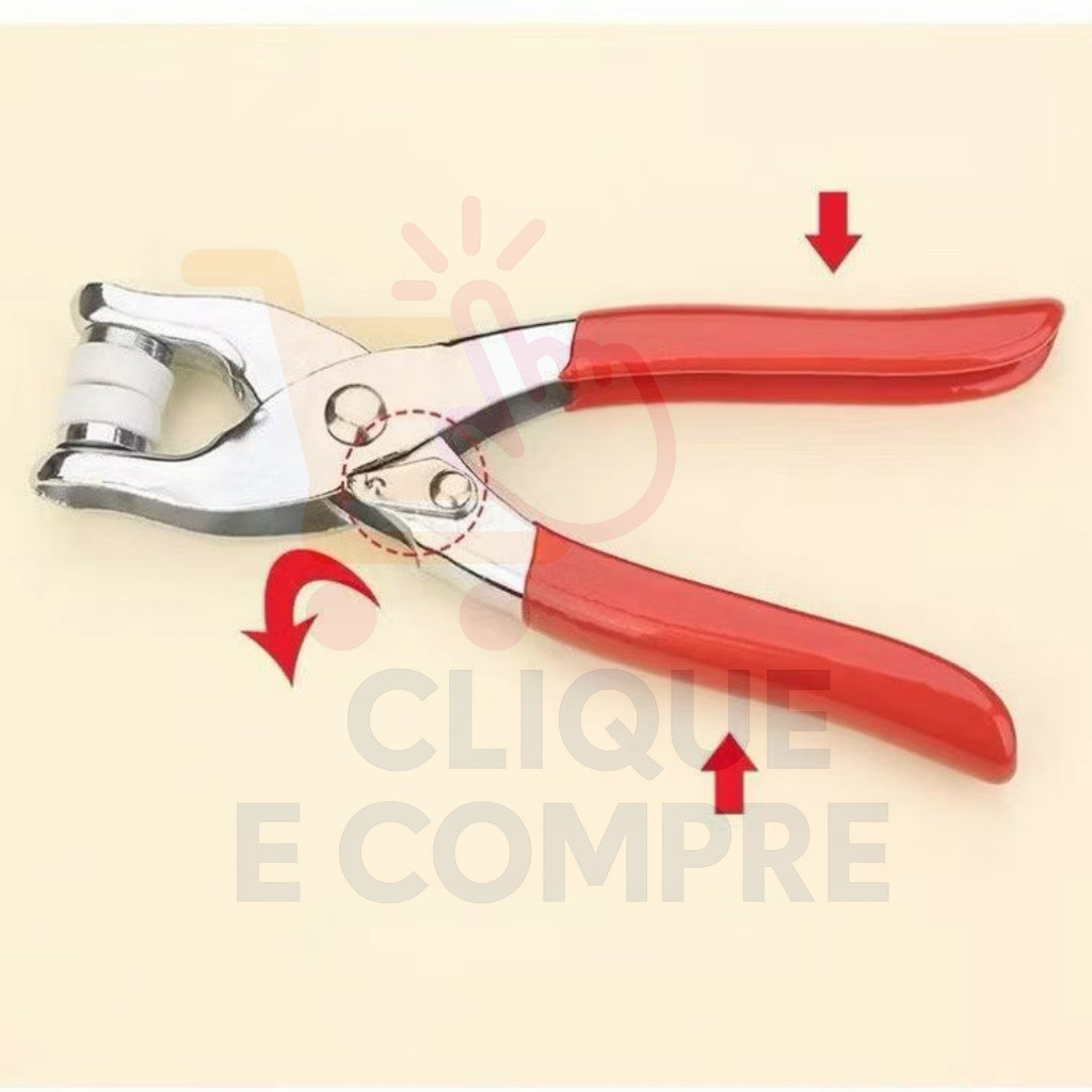 Alicate Aplicador Para Botao De Metal De Pressao Roupa Bebe com 100 Botões de Roupas Tic Tac em Oferta na Shopee