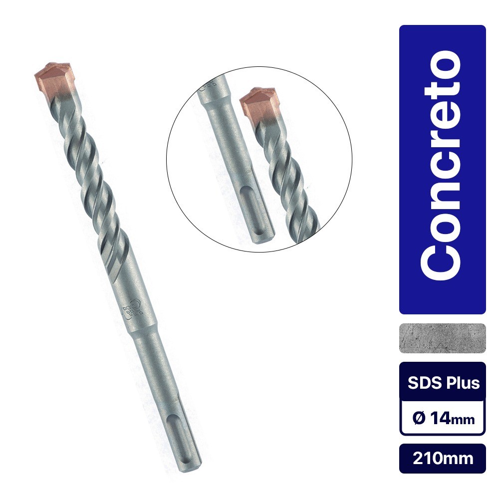 Broca wídea para concreto 14 x 210 mm SDS Plus - 7103355 MTX