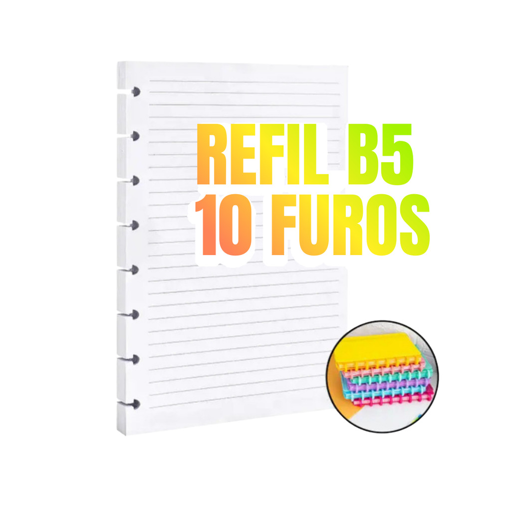Kit 2 Refil De Folhas Pautadas Caderno B5 Discos (160 Folhas) Kit 2 Refil De Folhas Pautadas Caderno B5 Discos (160 Folhas)