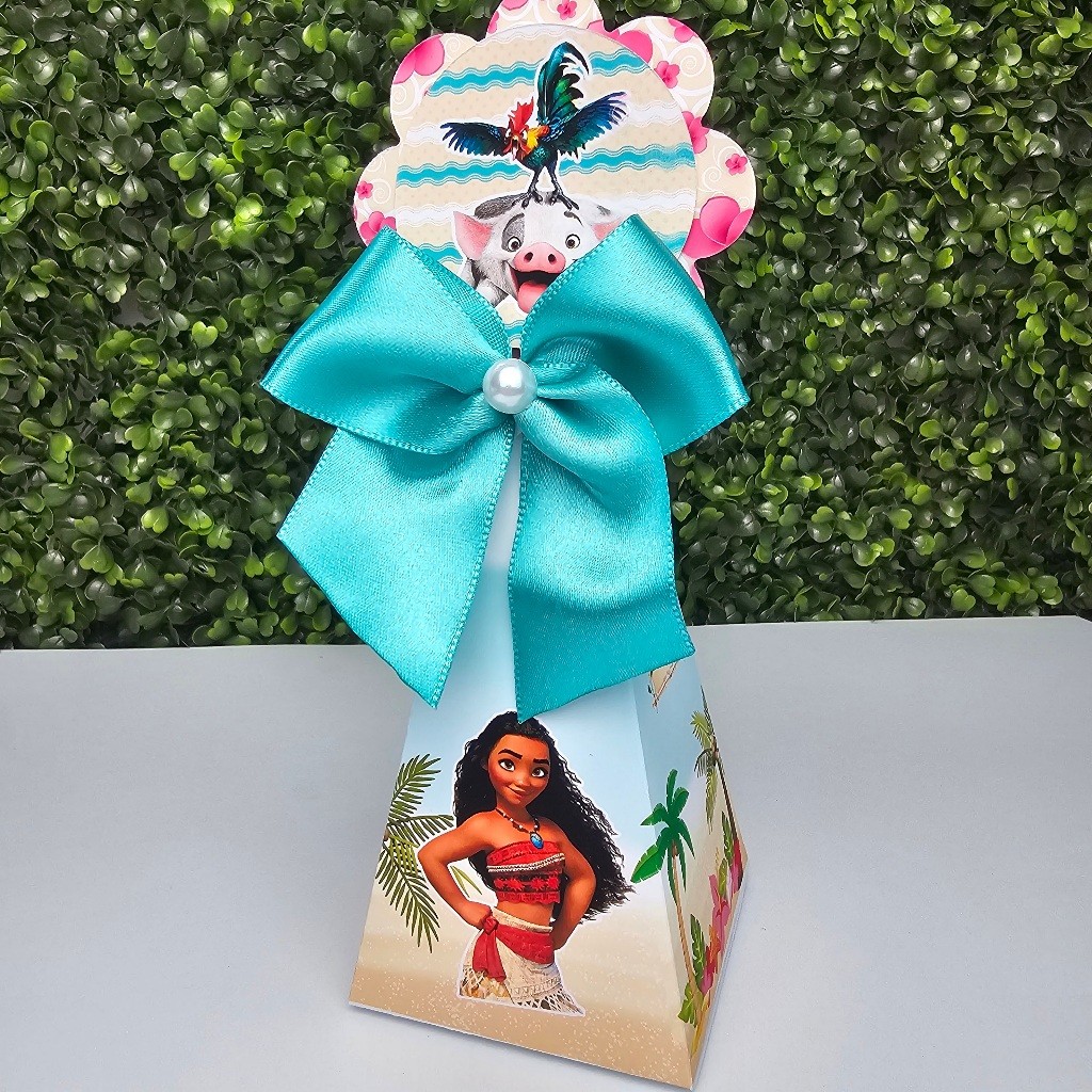 Caixa Cone Pirâmide MOANA ADULTA - Personalizados - Festa infantil - Aniversário - Lembrancinha