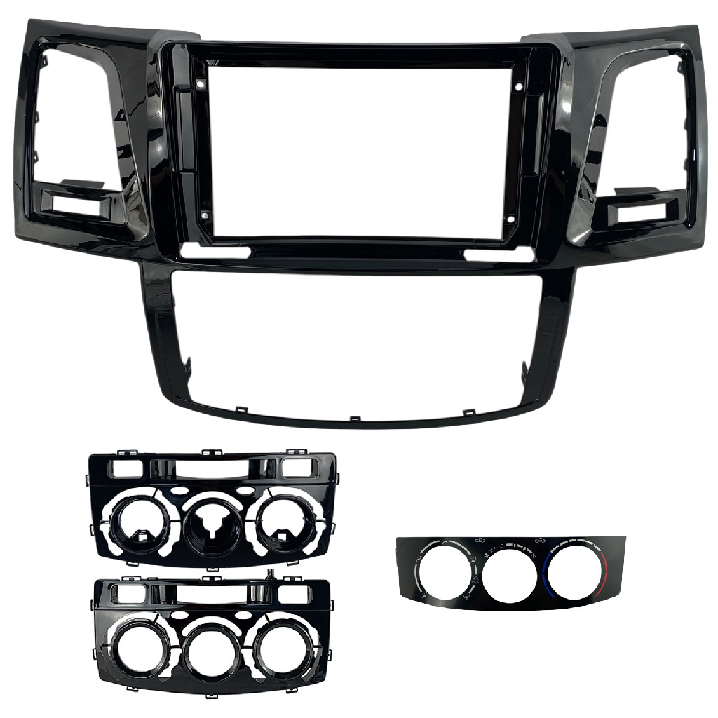 Moldura Painel Multimidia 9 Pol Hilux Sw4 06/15 Analógico Black Piano