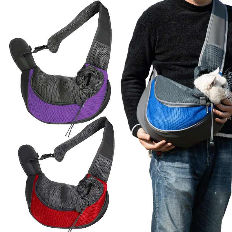 Bolsa Transversal Com Rede Transpiravel E Abertura Para Cabeça Perfeita Para Cães E Gatos