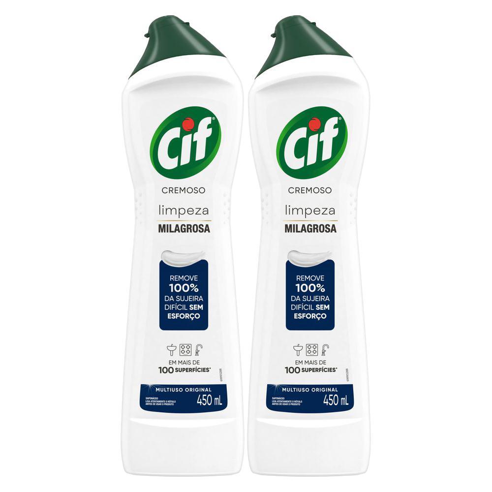 Kit 2 Limpadores CIF Cremoso Original com 450ml em Oferta na Shopee