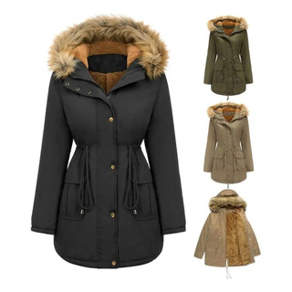 Jaqueta Parka Feminino Peluciada Casaco Jaqueta Neve blusa térmica