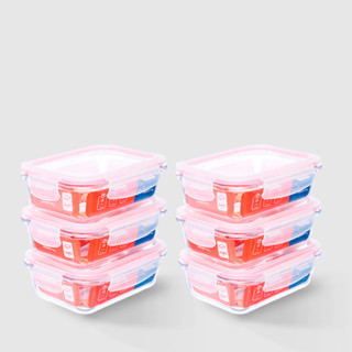 Kit com 6 Potes de Vidro Herméticos Retangulares 640ml Marmita Ideal Invicta em Oferta na Shopee