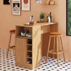 Bancada Balcão/ilha De Cozinha Gourmet 1 Porta E Adega Menu Móveis Freijó
