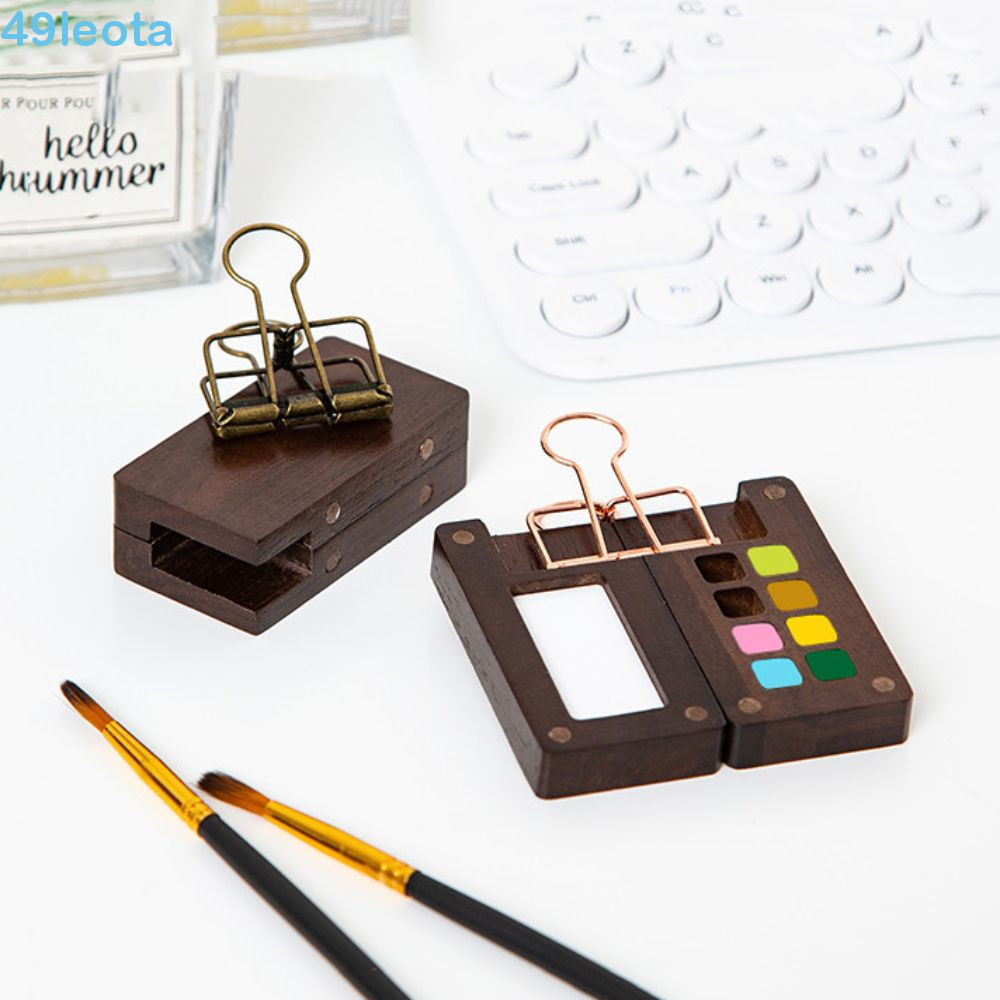 Caixa Vazia De Pintura LEOTA , Mini Paleta De Tinta Aquarela Portátil , Nogueira Preta