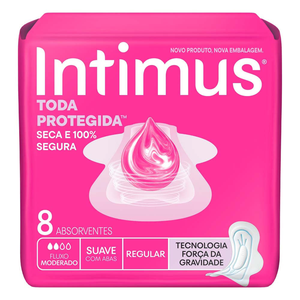 Absorvente Intimus Toda Protegida Dia Suave com Abas 8 Unidades em Oferta na Shopee