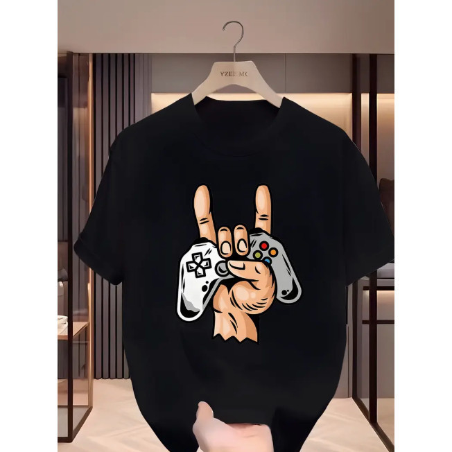 Camisa Gamer Geek Rock Camiseta Infantil Blusa Criança Manga Curta Algodão, Camiseta infantil gamer