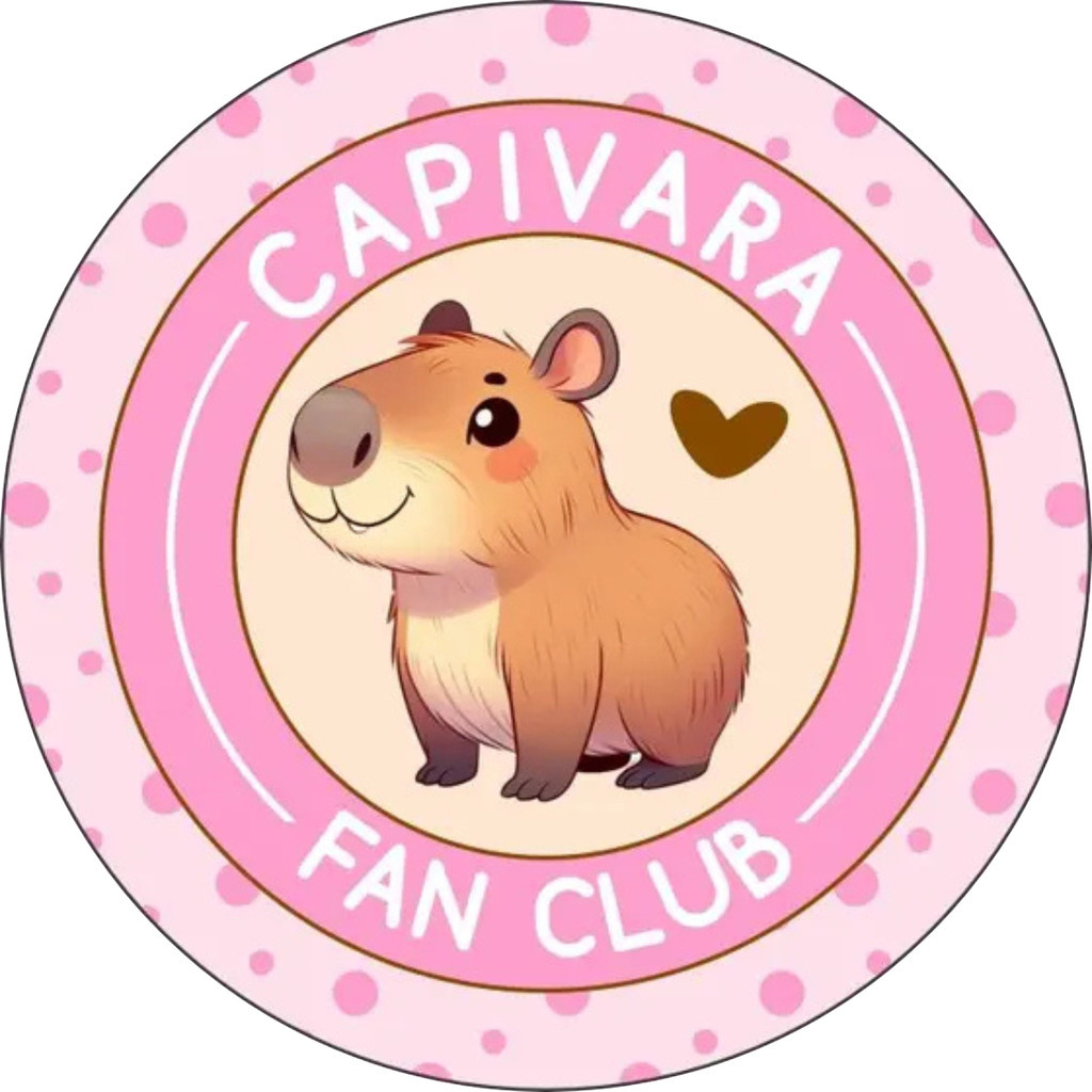 Capa Decorativa Mini Painel Redondo 50cm Tema Capivara Cute Para Festa