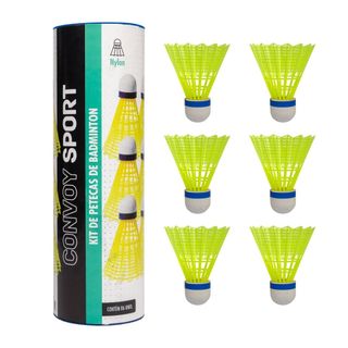 TUBO COM 6 PETECAS DE BADMINTON CONVOY