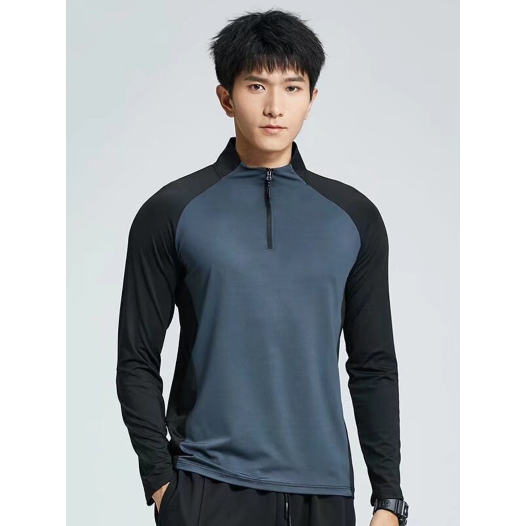 Correndo roupas de secagem rápida camiseta de manga comprida masculina primavera treinamento Fitness manhã correndo espo