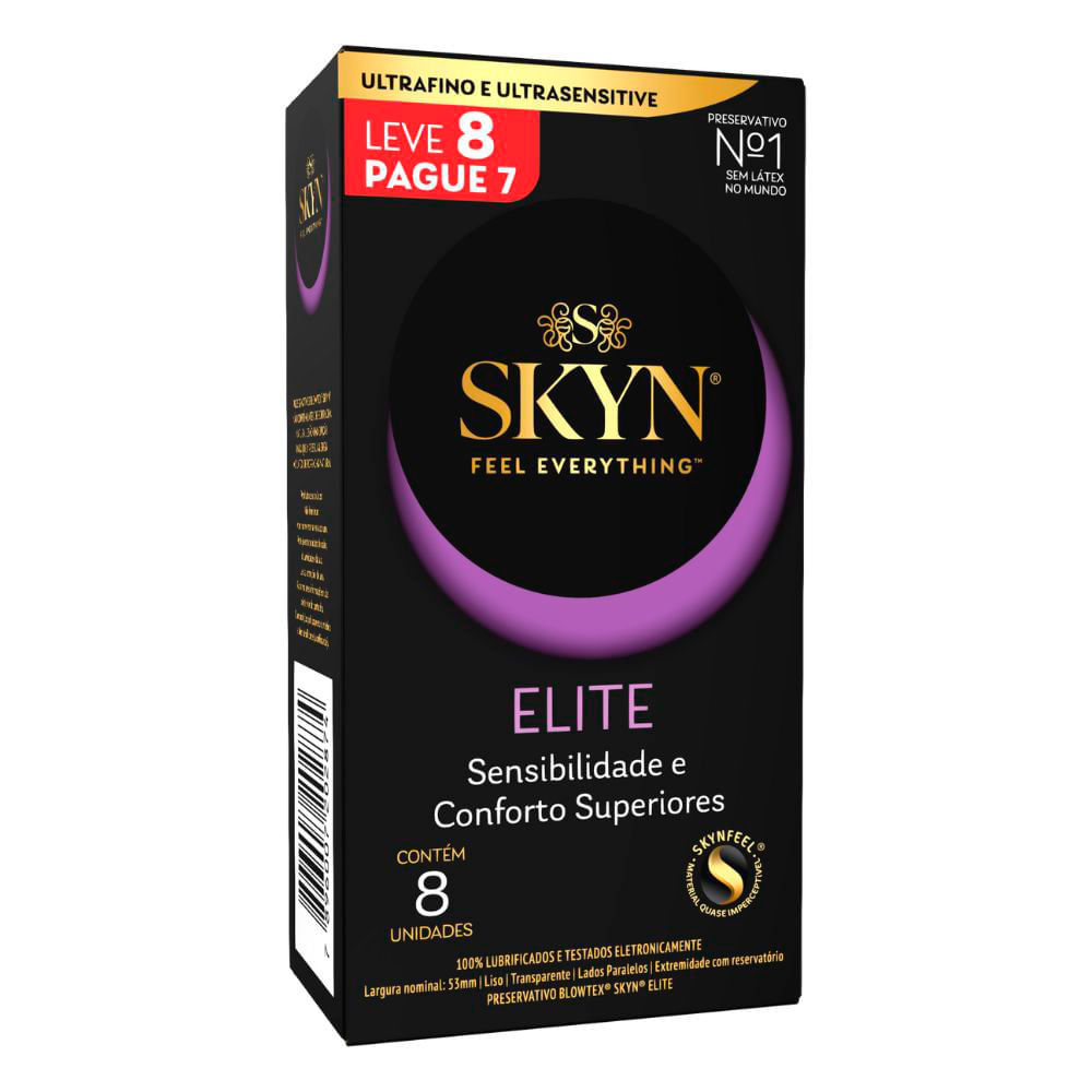 Preservativo Skyn Elite Sensibilidade e Conforto Superiores Leve 8 Pague 7 Unidades em Oferta na Shopee