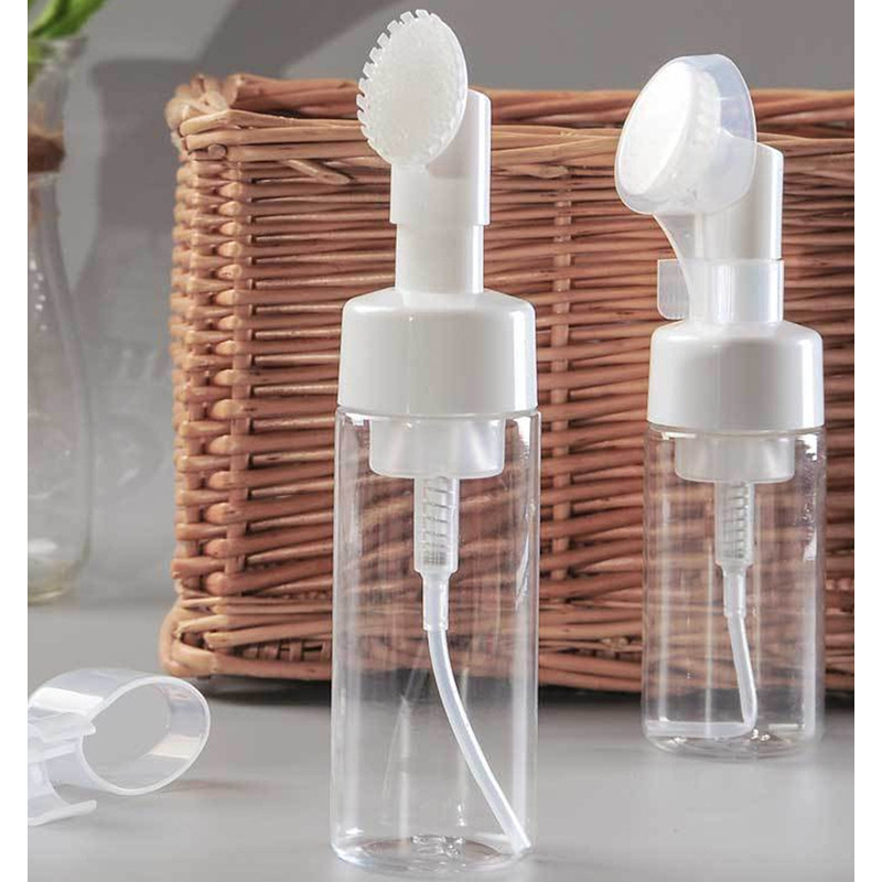 Espumador Facial 150ml com Escova de Silicone: Frasco Pump para Limpeza de Pele e Skincare !