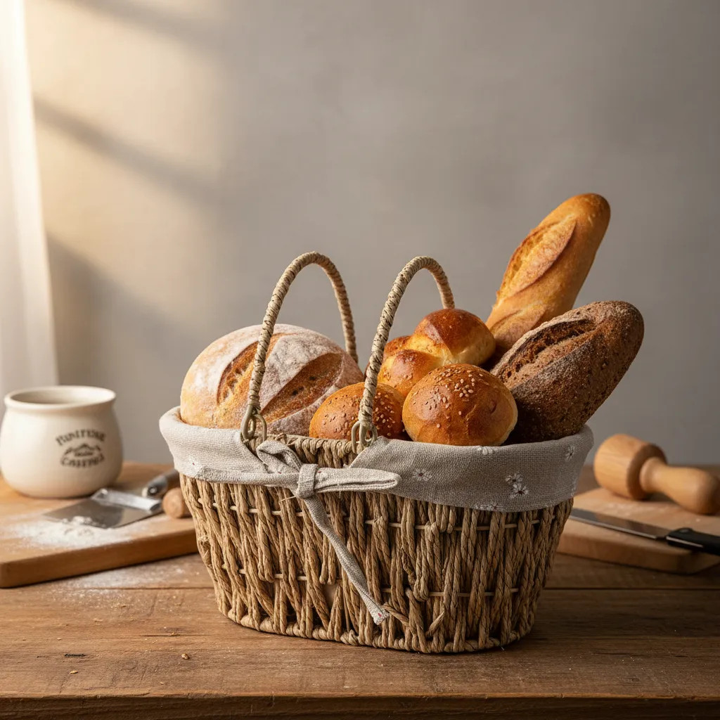 Cesto Organizador Multiuso Oval para Pão com Alça 25cm Flor