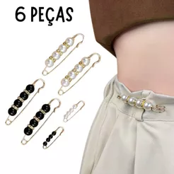 Broche de luxo Alfinete de Segurança Pérola e Strass