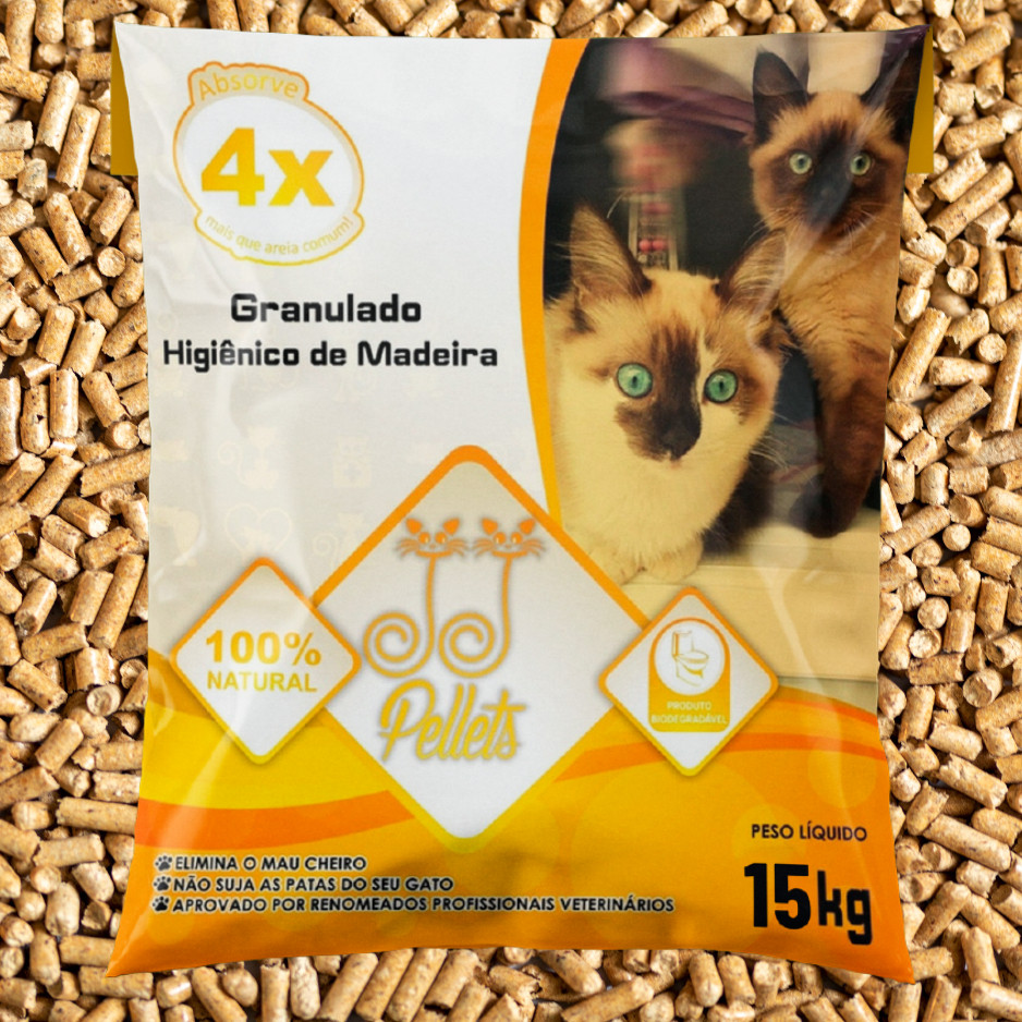 Areia Granulado Higiênico de Madeira para Pets Alta Absorção e Controle de Odores - 20 KG — imagem 2 de 2