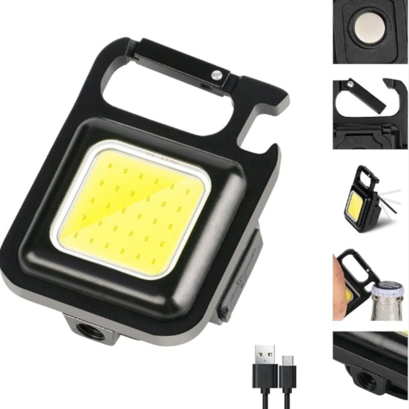 Kit 1-4 Lanterna LED Portátil Chaveiro 4 Modos de Luz com Abridor de Garrafas Mini Luz para Camping Emergência