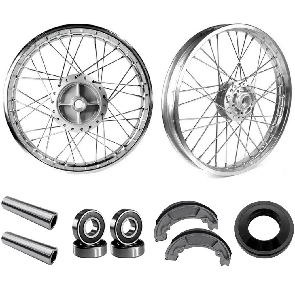 Par Aro Roda 4mm Cg Fan Titan 150 Freio Á Disco C/Rolamentos/Espaçadores/Lonas/Retentor