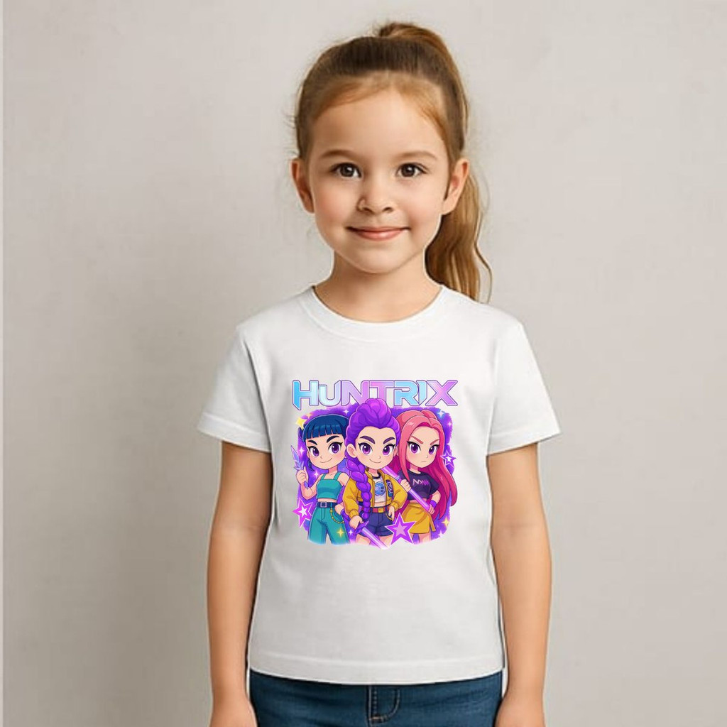 Camiseta Infantil Huntrix Dorama Kpop Demon Blusa Música