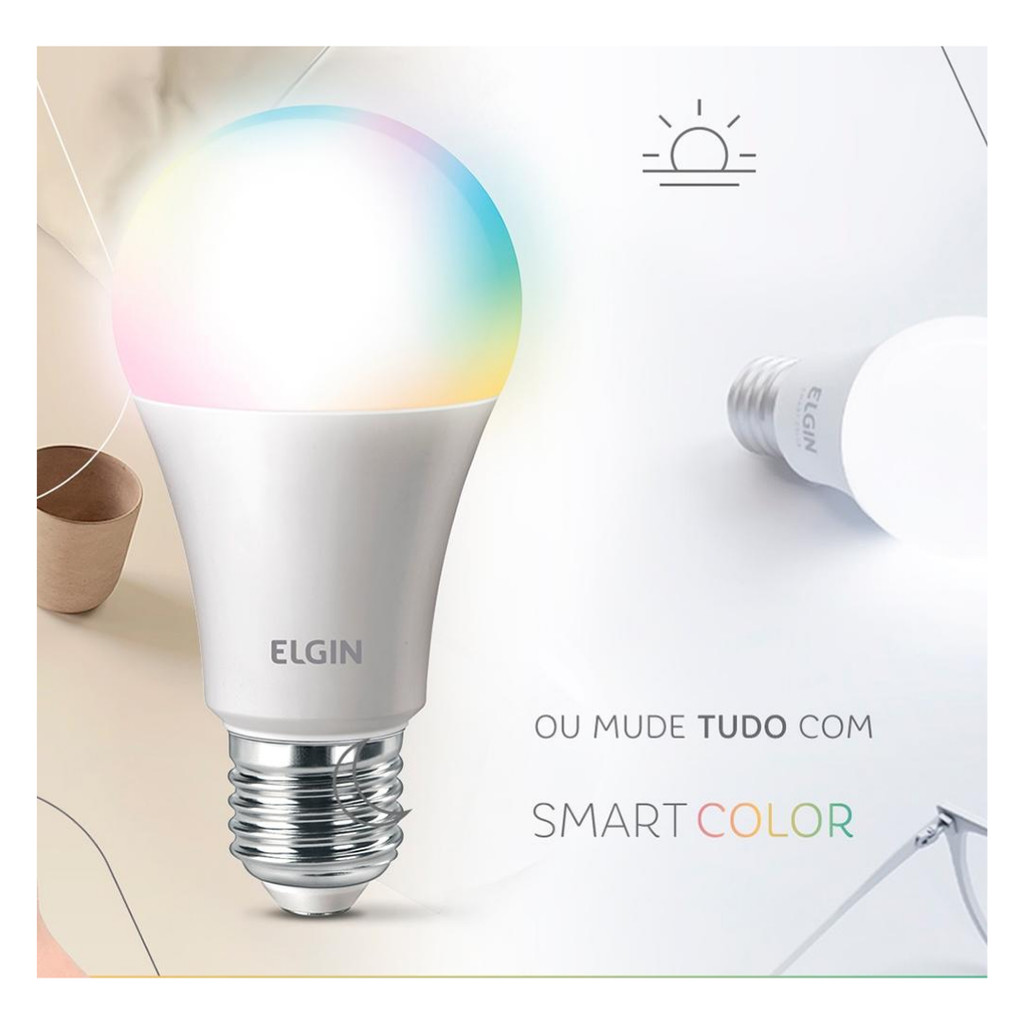 Detalhes do Kit 2 Lâmpada Led Bulbo 10w Wifi Smart Rgb Elgin