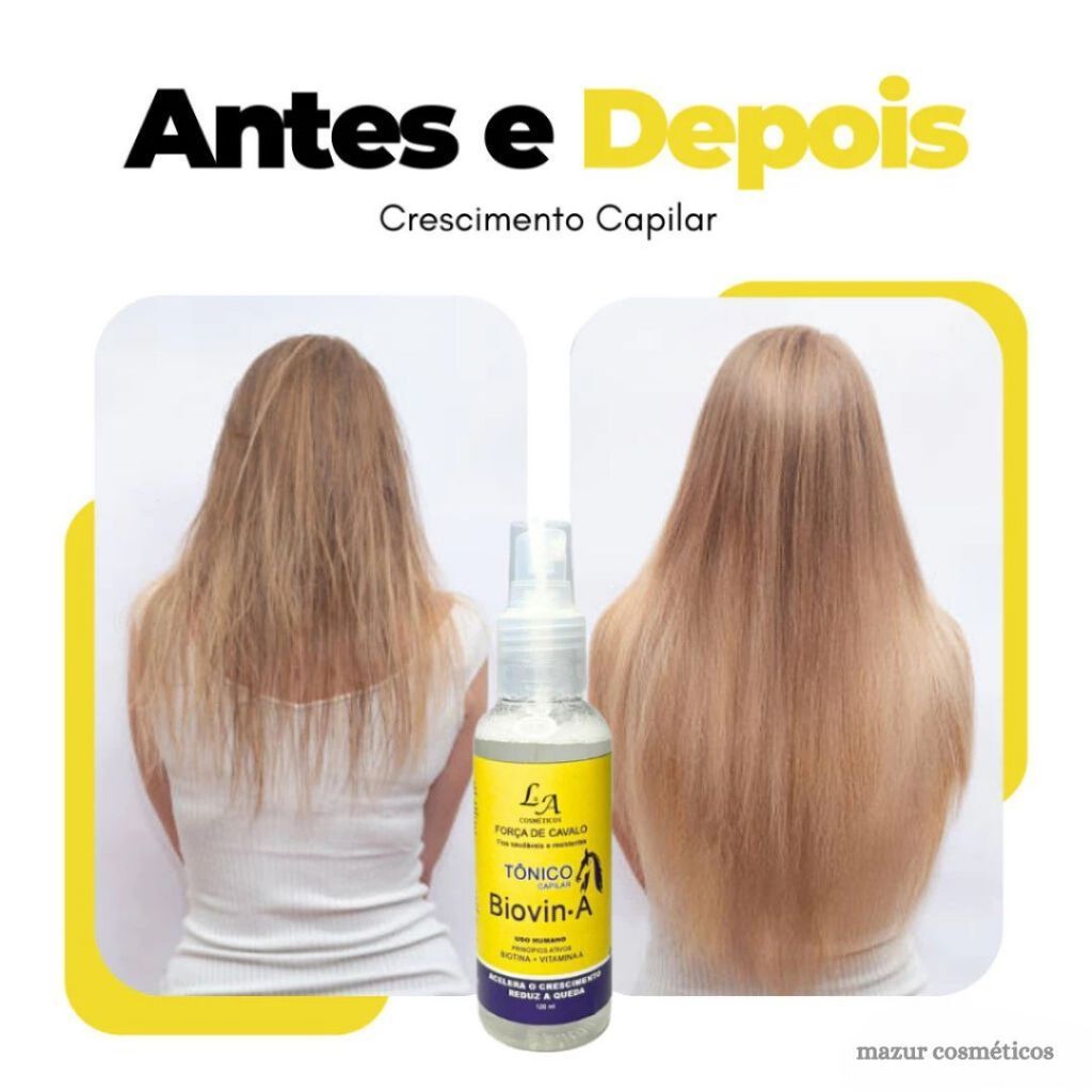 Tônico Capilar Crescimento Acelerado Força de Cavalo 120ml Biotina Vitamina A Anti Queda