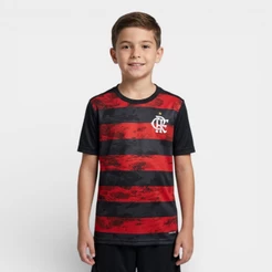 Camiseta Infantil Flamengo Arbor Kids - Preto