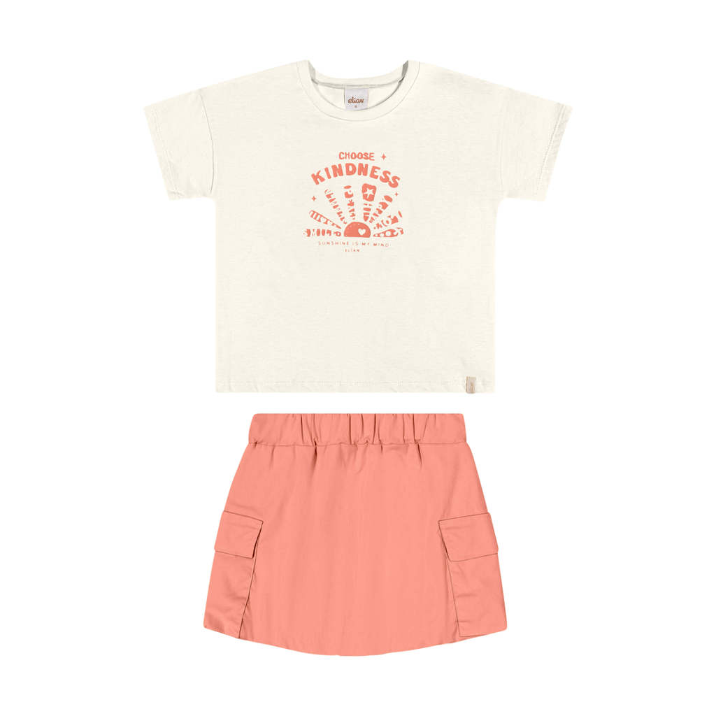 Conjunto Infantil Menina Sunshine Elian Branco em Oferta na Shopee