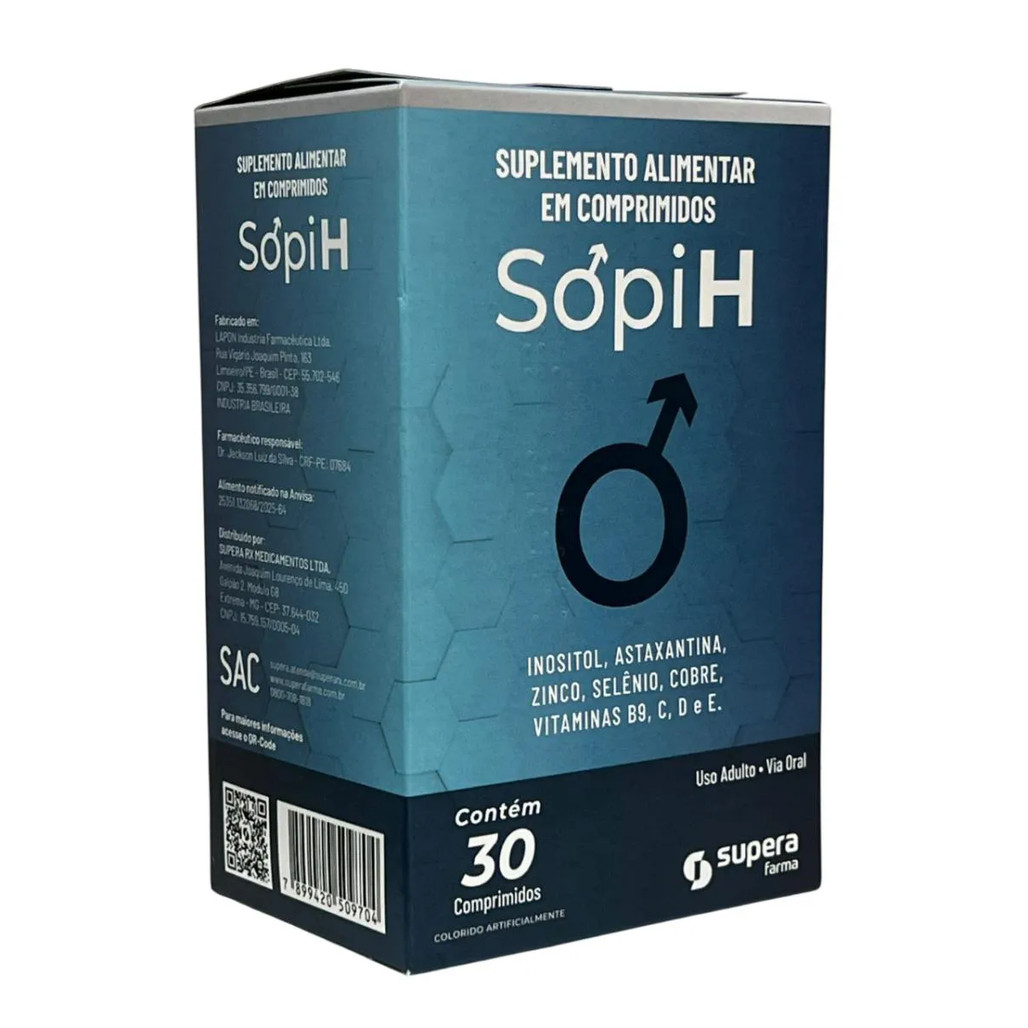 Suplemento Sopi H Inositol Astaxantina 30 Caps Saúde Hormonal Antioxidante